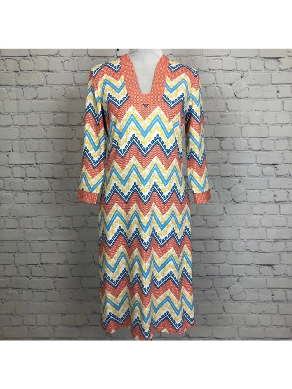 J McLaughlin Catalina Cloth Gisel Dress Size S 3/4 Sleeve